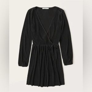 NWT- A&F Satin Plisse Wrap Dress